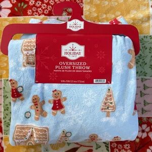 ❤️Holiday Time Cozy Plush Gingerbread Houser Overized Throw Blanket 50"x70" New